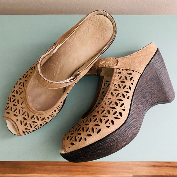 Jambu Leather Platform MaryJane Tan Sandals Women’s Size 9.5 - Picture 4 of 14